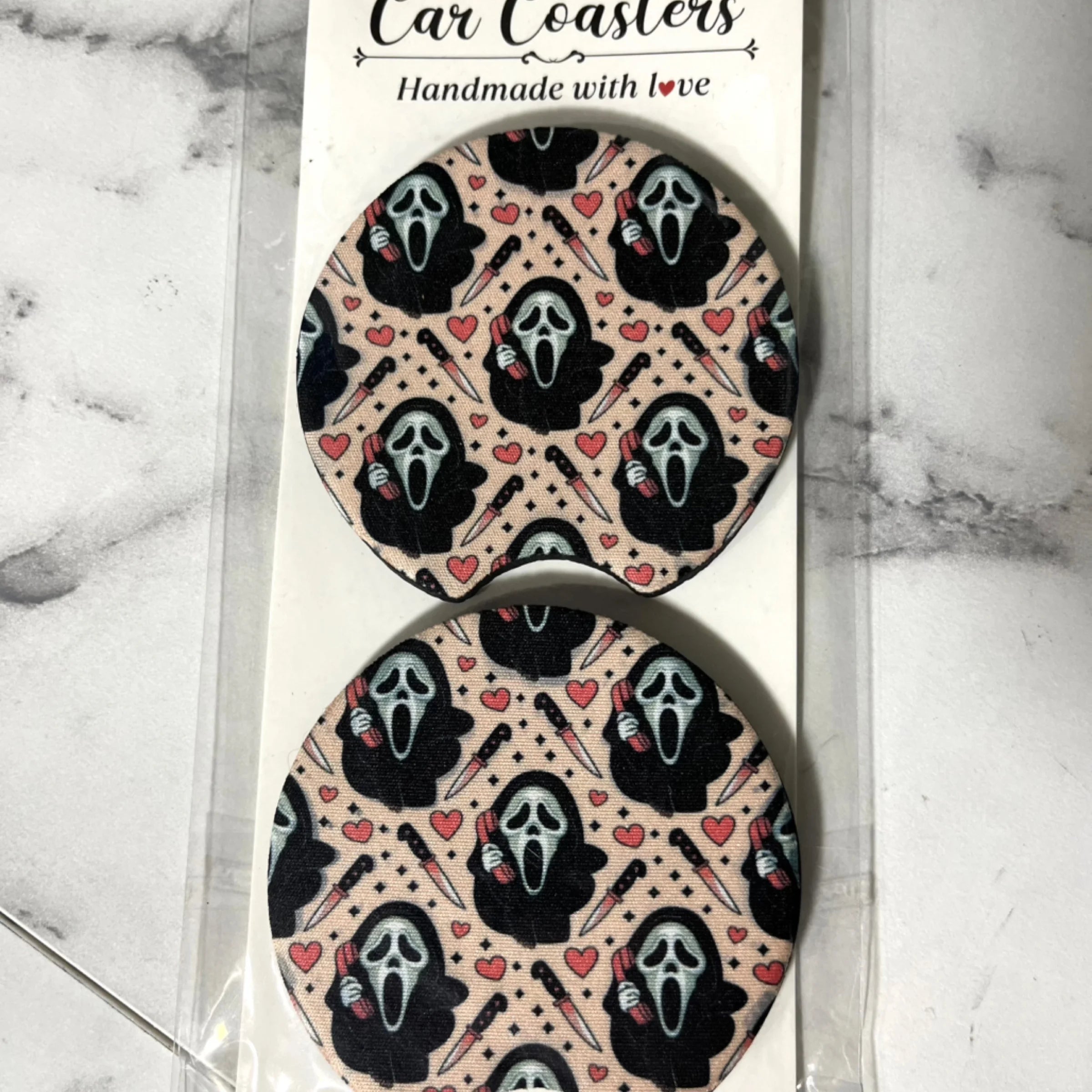 Ghostface Car Coasters Set of 2
