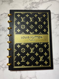 LV Luxury-Inspired Black & Gold 3D Printed Notebook