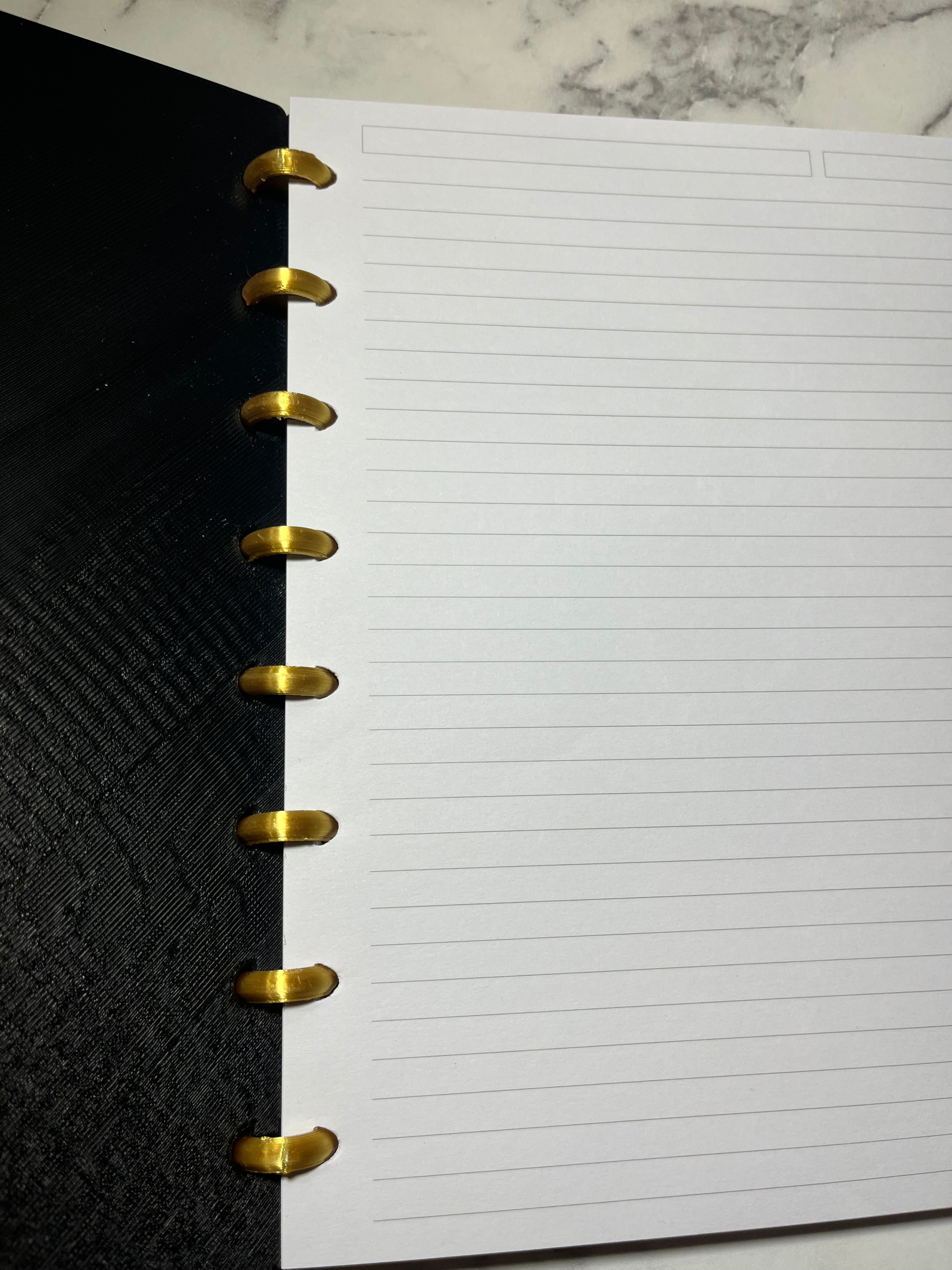 LV Luxury-Inspired Black & Gold 3D Printed Notebook