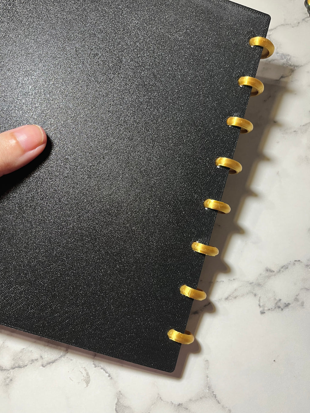 LV Luxury-Inspired Black & Gold 3D Printed Notebook