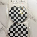 Checkers Pattern Car Coasters