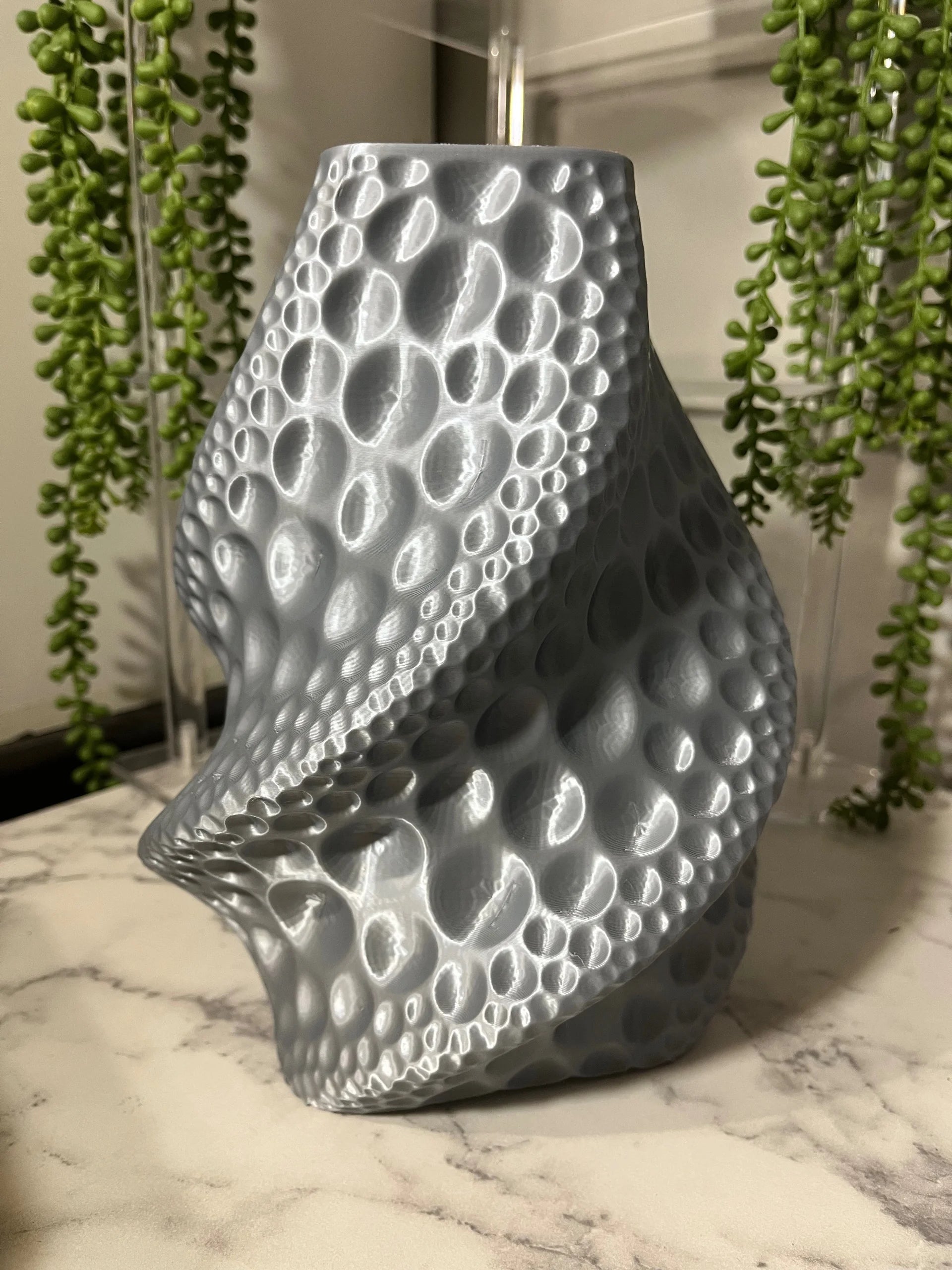 Sculpted Pearl Moon Vase