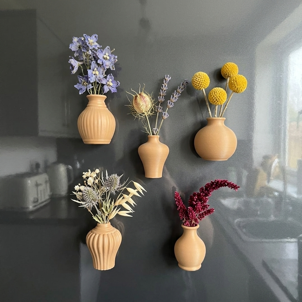 Mini Vase Fridge Magnet Set