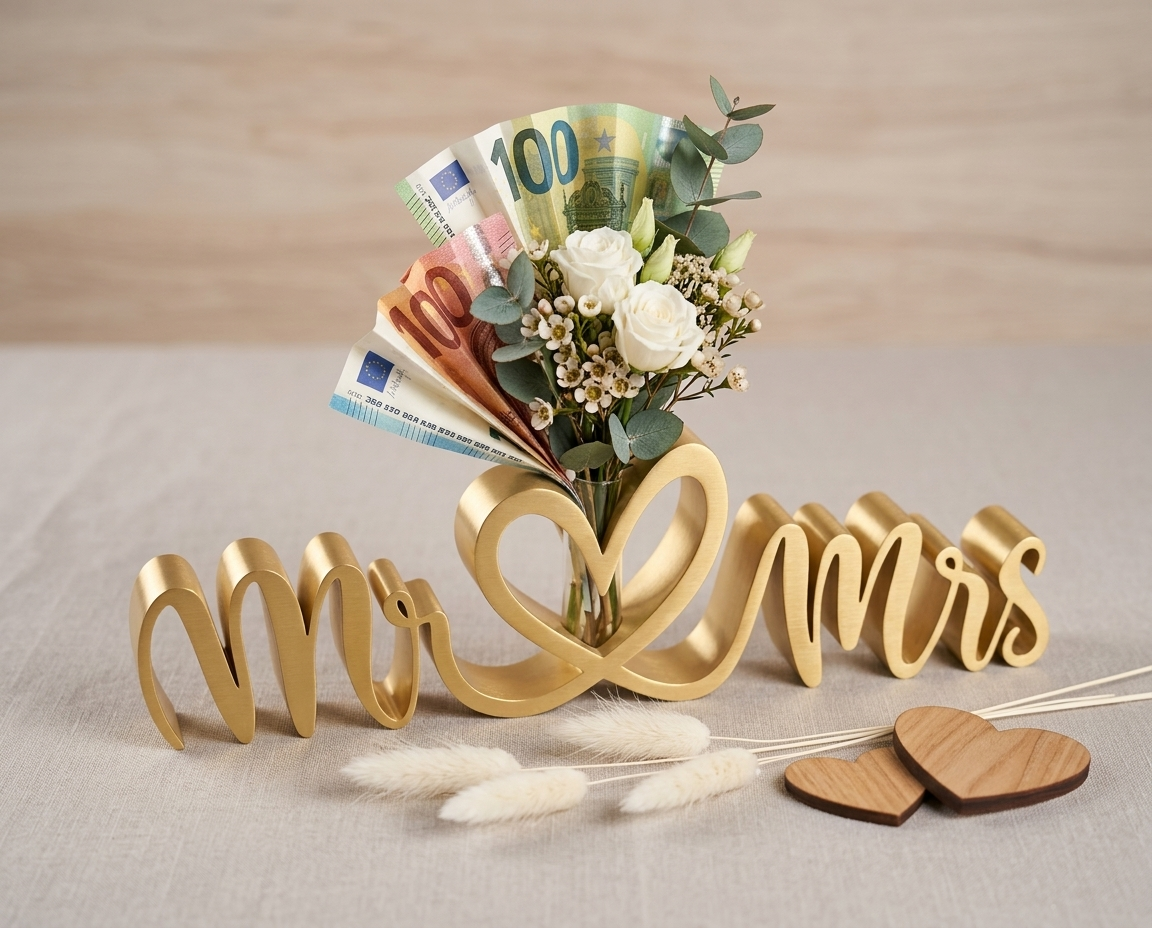 Mr & Mrs Wedding Sign with Heart