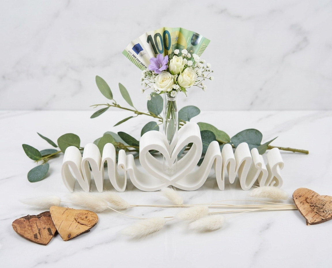 Mr & Mrs Wedding Sign with Heart