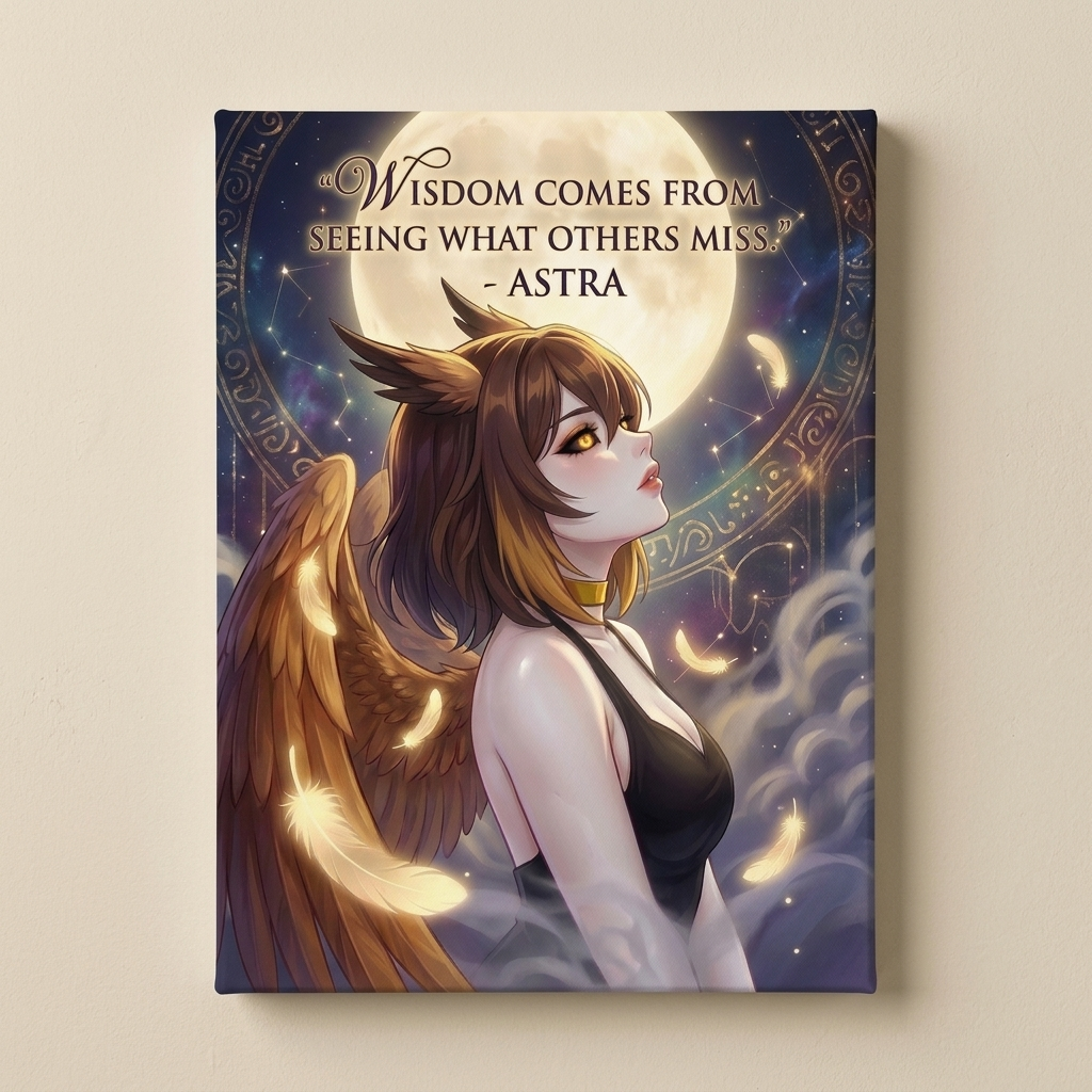Wisdom & Inner Strength – Original Character Inspirational Canvas Wall Art | Astra